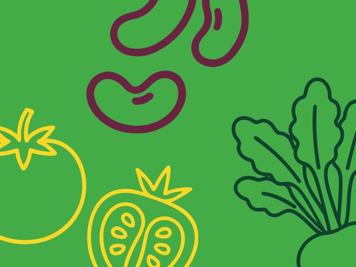 Illustrationer af grøntsager og bælgfrugter